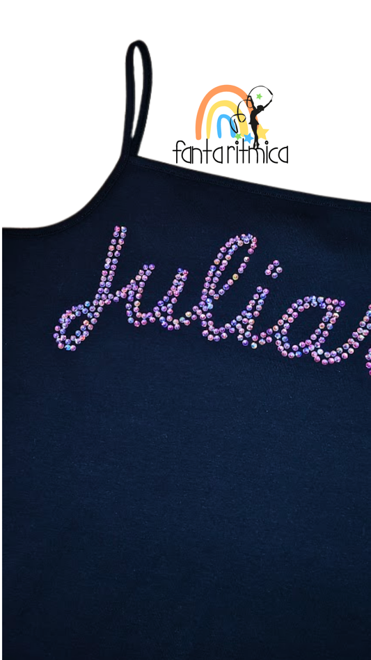 Cannotta personalizzata con nome in strass