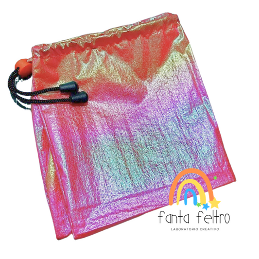 Sacca porta palla iridescente Arancio Rosso