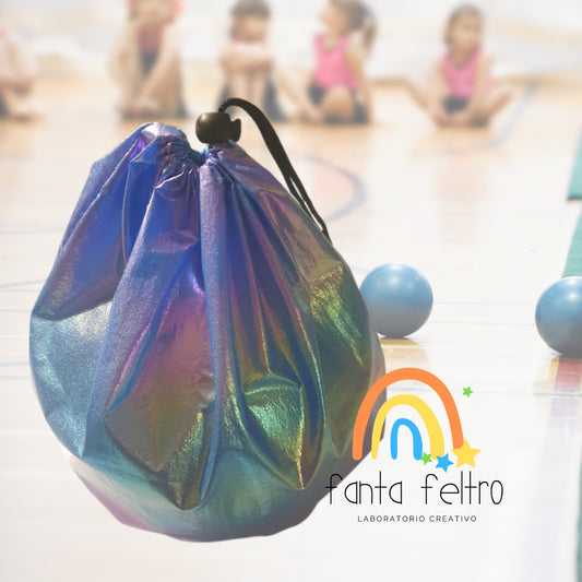 Sacca porta palla iridescente Blu