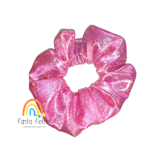 Glitter scrunchies with chignon decoration